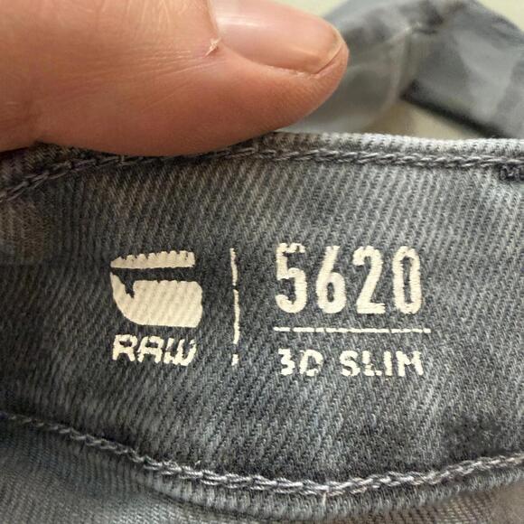 GStar RAW Jeans Mens 30x32 Gray 3D Slim Button Fly Straight Moto Streetwear - Picture 9 of 12